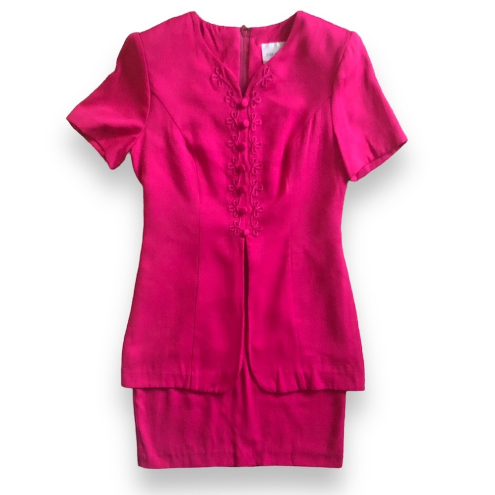 Vintage 80’s Halmode Petites Embroidered Dress Size 6